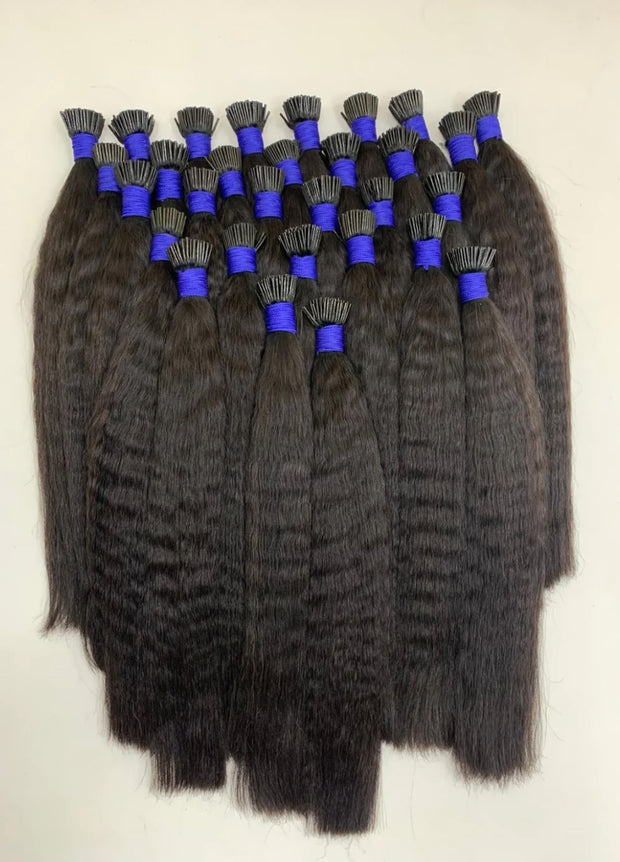 Kinky Straight I-Tips Microlinks - North Indian Raw Hair