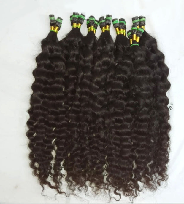 Loose Curly I-Tips Microlinks - North Indian Raw Hair