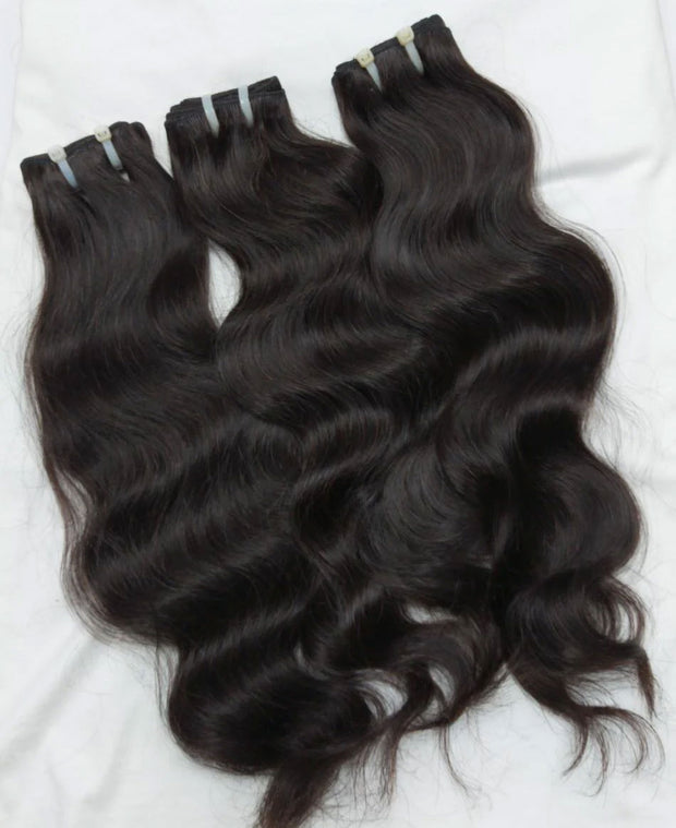 Natural Wavy North Indian Raw Hair (USA STOCK)