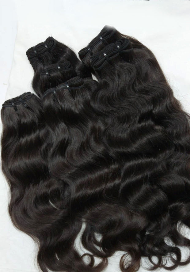 Natural Wavy South Indian Raw Hair (USA STOCK)