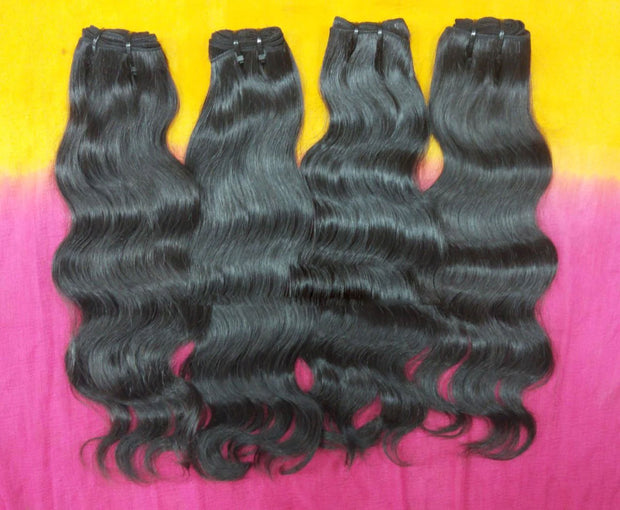 Natural Wavy South Indian Raw Hair (USA STOCK)