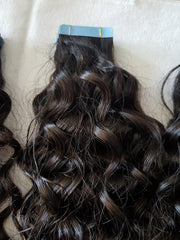 Virgin Hair Tape Extensions Curly (Grade 9A)