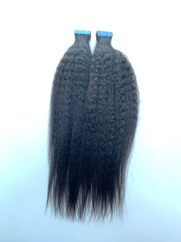 North Indian Remy Hair Kinky Straight Tape Hair Extensions ***CLEARANCE 50% OFF***