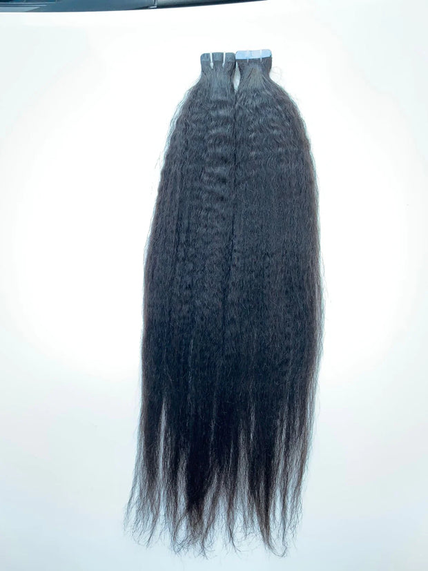 North Indian Remy Hair Kinky Straight Tape Hair Extensions ***CLEARANCE 50% OFF***