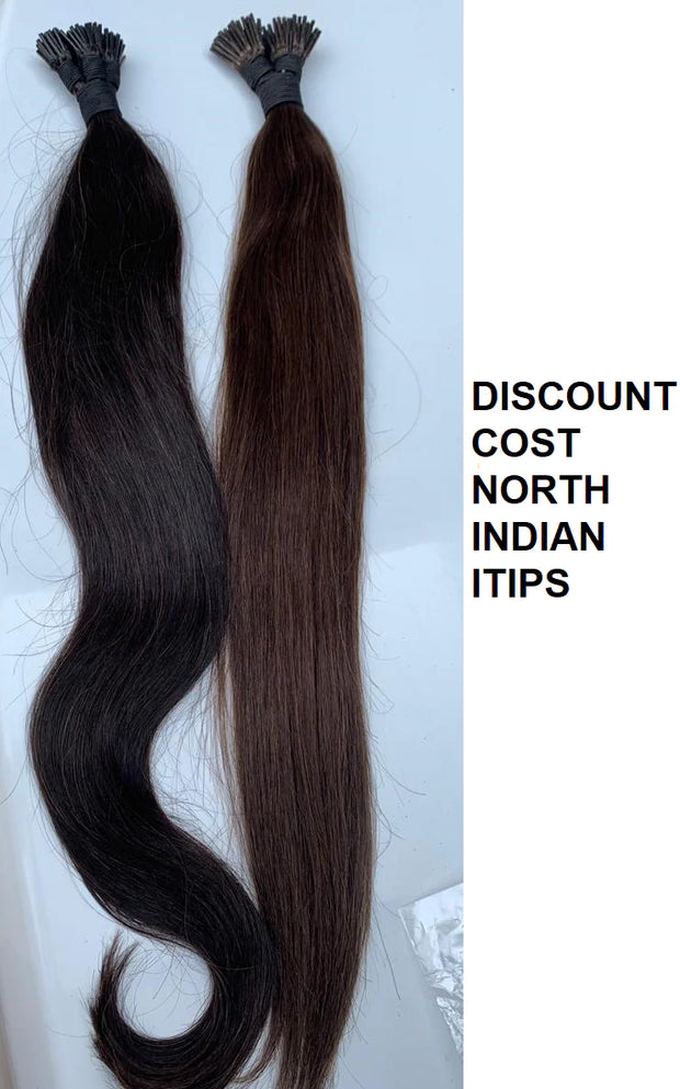 Natural Wavy or Straight I-Tips Microlinks - North Indian Raw Hair